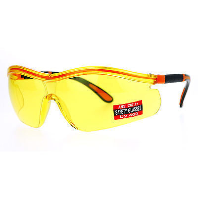 SA106 Yellow HD Lens Adjustable Arm UV Protection Rimless Warp Safety Glasses