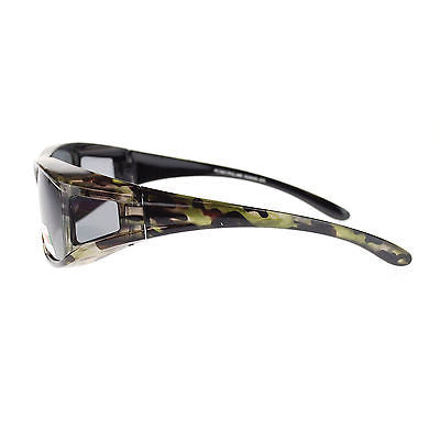 Mens Camouflage Rectangular Fit Over Polarized Anti Glare Sunglasses