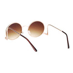 SA106 Womens Swan Drop Temple Retro Circle Round Lens Runway Sunglasses