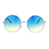 Womens Hippie Retro Groovy Gradient Oversize Circle Lens Round Runway Sunglasses