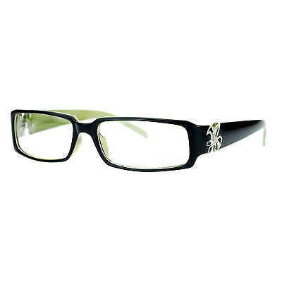 SA106 Flor de Lis Womens Narrow Rectangular Clear Lens Eye Glasses