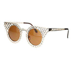 New Womens Metal Wire Weave Cat Eye Unique Runway Designer Fashion Sunglasses