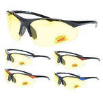 Mens Polarized Yellow Night Driving Lens Sport Baseball Half Rim Sunglasses