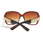 Womens Luxury Rhinestone Floral Jewelry Arm Thick Plastic Butterfly Sunglasses