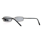 SA106 Snug Fit Small Mens Rectangular Metal Rim Classic Color Lens Sunglasses