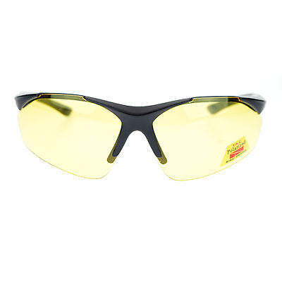 Mens Polarized Yellow Night Driving Lens Sport Baseball Half Rim Sunglasses