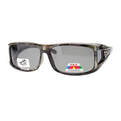 Mens Camouflage Rectangular Fit Over Polarized Anti Glare Sunglasses