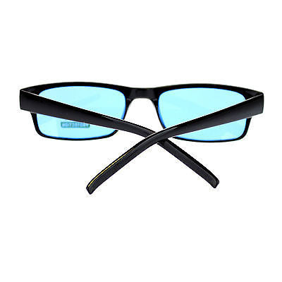 Mens New Small Face Snug Fit Color Lens Rectangular Plastic Frame Sunglasses