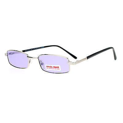 SA106 Snug Fit Small Mens Rectangular Metal Rim Classic Color Lens Sunglasses