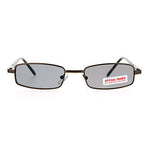 SA106 Snug Fit Small Mens Rectangular Metal Rim Classic Color Lens Sunglasses