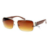 Mens Luxury Half Rim Rectangular Designer Fashion Sunglasses