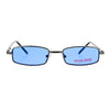 SA106 Snug Fit Small Mens Rectangular Metal Rim Classic Color Lens Sunglasses