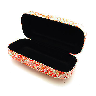 Oversized Diva Womens Lace Cover Hard Large Metal Clam Shell Box Sunglasses Case