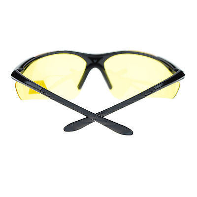 Mens Polarized Yellow Night Driving Lens Sport Baseball Half Rim Sunglasses