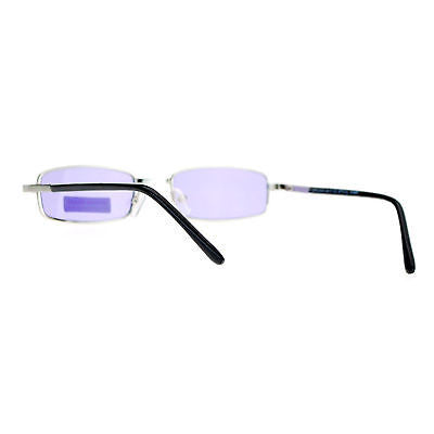 SA106 Snug Fit Small Mens Rectangular Metal Rim Classic Color Lens Sunglasses