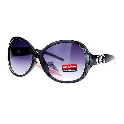 CG Eyewear Oversize Metalic Scribble Skatch Pattern Plastic Butterfly Sunglasses