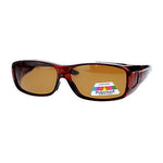Antiglare Polarized Lens Rectangular 64mm Fitover Sunglasses