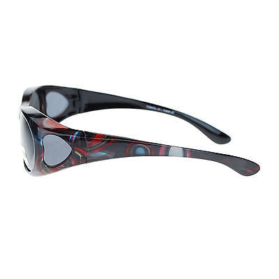 Womens Floral Print Antiglare Polarized No Glare 60mm Fitover Sunglasses