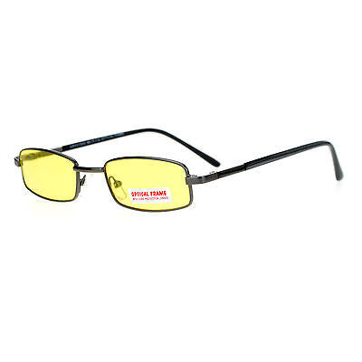 SA106 Snug Fit Small Mens Rectangular Metal Rim Classic Color Lens Sunglasses