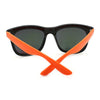 Retro 2 Tone Color Oversize Horn Rim Sunglasses with Mirror Color Lens