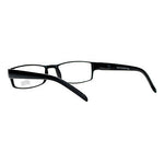 SA106 Black Narrow Rectangular Spring Hinge Plastic Clear Lens Eye Glasses