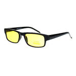 Mens New Small Face Snug Fit Color Lens Rectangular Plastic Frame Sunglasses