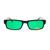 Mens New Small Face Snug Fit Color Lens Rectangular Plastic Frame Sunglasses