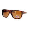 Mens Oversized Rectangular Anti Glare Polarized Sporty Plastic Biker Sunglasses