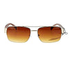 Mens Luxury Half Rim Rectangular Designer Fashion Sunglasses