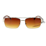 Mens Luxury Half Rim Rectangular Designer Fashion Sunglasses