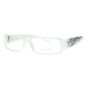 SA106 Flor de Lis Womens Narrow Rectangular Clear Lens Eye Glasses