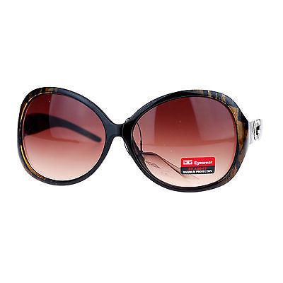 CG Eyewear Oversize Metalic Scribble Skatch Pattern Plastic Butterfly Sunglasses
