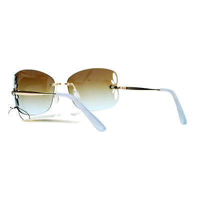 SA106 Womens Rimless Butterfly Vent Trim Rectangular Fashion Sunglasses