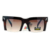 Avant Garde Crop Bottom Rectangular Horn Rim Hipster Sunglasses