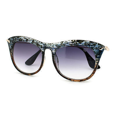 Womens Retro Brow Oversized Cat Eye Horn Rim Fashion Diva Sunglasses