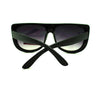 Thick Plastic Nerdy Hipster Flat Top U Shape Mobster Oversized Runway Sunglasses