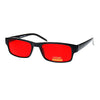 Mens New Small Face Snug Fit Color Lens Rectangular Plastic Frame Sunglasses