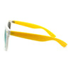 Retro 2 Tone Color Oversize Horn Rim Sunglasses with Mirror Color Lens