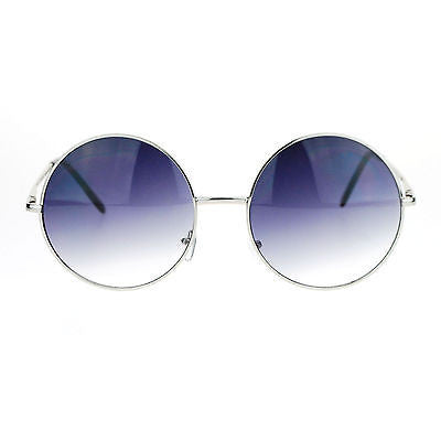 Womens Hippie Retro Groovy Gradient Oversize Circle Lens Round Runway Sunglasses