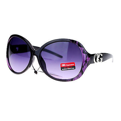 CG Eyewear Oversize Metalic Scribble Skatch Pattern Plastic Butterfly Sunglasses