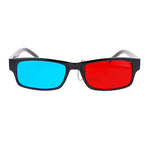 Unisex Cyan and Red Steroscope Anaglyphic 3D Lens Narrow Rectangular Sunglasses