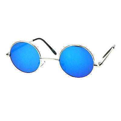 Retro Extra Small Snug Fit Round Circle Color Lens 70s Groovy Hippie Sunglasses