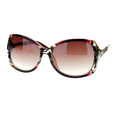 Womens Metal Chain Arm Rhinestone Buckle Jewelry Hinge Large Fashion Sunglasses