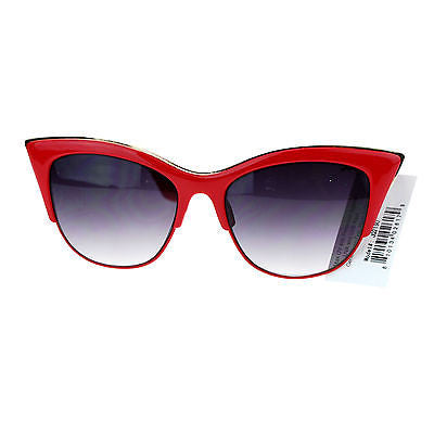 Womens High Point Squared Half Rim Look Cat Eye Retro Designer Sunglasses