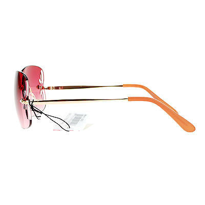 SA106 Womens Rimless Butterfly Vent Trim Rectangular Fashion Sunglasses