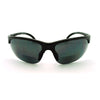 All Black Mens Classic Half Rim Sport Warp Sunglasses with Bifocal Reading Lens