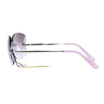 SA106 Womens Rimless Butterfly Vent Trim Rectangular Fashion Sunglasses