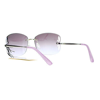 SA106 Womens Rimless Butterfly Vent Trim Rectangular Fashion Sunglasses