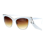 Womens High Point Squared Half Rim Look Cat Eye Retro Designer Sunglasses