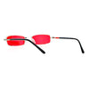 SA106 Snug Fit Small Mens Rectangular Metal Rim Classic Color Lens Sunglasses